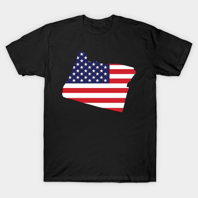 Oregon State Shape Flag Background T-Shirt by anonopinion